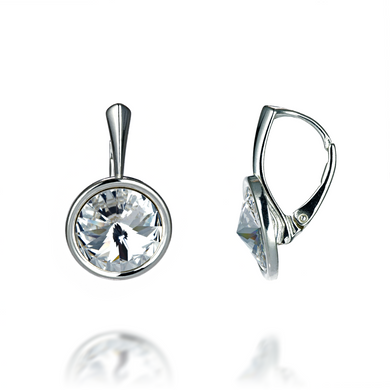 Silver earrings. Swarovski Crystal. Article 611611-C, Crystal, Swarovski