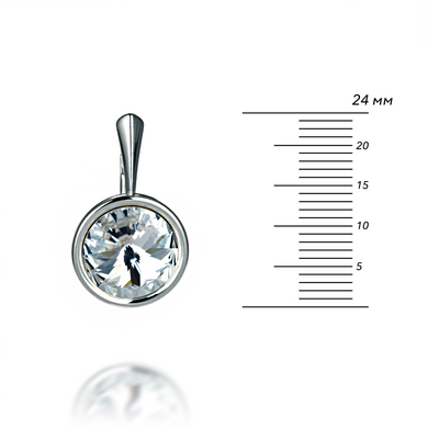 Срібні сережки. Фіаніт Swarovski. Артикул 611611-C, Фіаніт, Swarovski