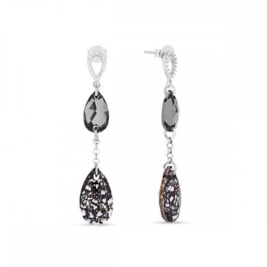 925 Sterling Silver Earrings with Crystals of Swarovski (KCR323061061SNBP), Silver Night, Swarovski