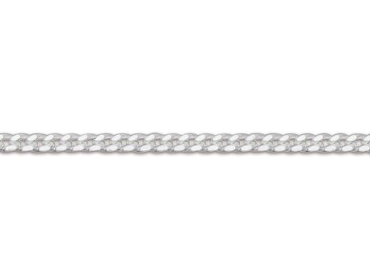925 Sterling Silver Chain 0.9mm Diamond Cut Curb 40cm (C0940C), Fine jewellery