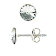 Silver stud earrings. Swarovski Crystal. Article 61615-C, Crystal, Swarovski