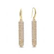 925 Sterling Silver Earrings with Golden Shadow Crystals of Swarovski (KWMESH4GS)