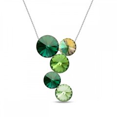 925 Sterling Silver Pendant with Chain with Emerald Crystals of Swarovski (NK1122EM), Emerald, Swarovski