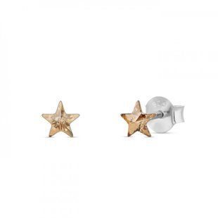 Сережки гвоздики зі срібла 925 проби з Зототистими Цитринами Swarovski (K47455GS), Цитрин, Swarovski