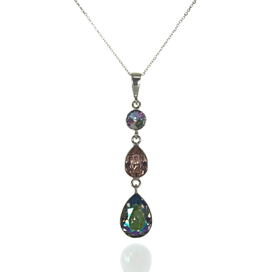 925 Sterling Silver Pendant with Chain with Paradise Glow Sultanit of Swarovski (NT43202VLPS1), Paradise Shine, Swarovski