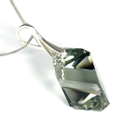 Кулон з цепочкой. Black Diamond. Артикул DGN-13673, Александрит, Swarovski