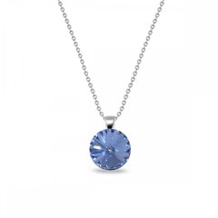 925 Sterling Silver Pendant with Chain with Light Sapphire Crystal of Swarovski (N112212LS), Sapphire, Swarovski