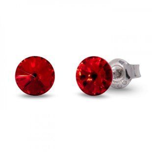 Серьги гвоздики с серебра 925 пробы с Рубинами Swarovski (K1122SS29SI), Рубин, Swarovski