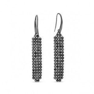 Серьги с серебра 925 пробы с Ониксами Swarovski (KWMESH4J), Оникс, Swarovski