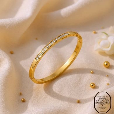 Браслет сталевий з Фіанітами Swarovski (SGB002C), Фіаніт, Swarovski