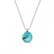 925 Sterling Silver Pendant with Chain with Light Turquoise Crystal of Swarovski (N112212LTU)