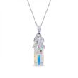 925 Sterling Silver Pendant with Chain with Aurora Borealis Crystals of Swarovski (NP6696AB), Aurora Borealis (АВ), Crystal