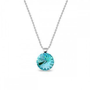 Кулон с цепочкой с серебра 925 пробы с Бирюзой Swarovski (N112212LTU), Бірюза, Swarovski
