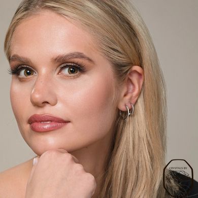 Сережки зі сталі з Фіанітами Swarovski (SK002C-S), Фіаніт, Swarovski