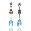 925 Sterling Silver Earrings with Aurora Borealis Crystals of Swarovski (KCR323061061ABAB)