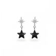 925 Sterling Silver Earrings with Jet Crystals of Swarovski (KC474510J)