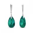 925 Sterling Silver Earrings with Emerald crystals of Swarovski (KWN610622EM)