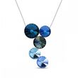 925 Sterling Silver Pendant with Chain with Sapphires of Swarovski (NK1122M)