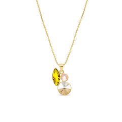 925 Sterling Silver Pendant with Chain with Golden Shadow Crystal of Swarovski (NG2201MIX1SFGS), Golden Shadow, Swarovski