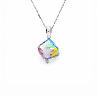 Кулон з ланцюжком з срібла 925 проби з Султанітом Swarovski (WJ48416VM), Султаніт, Swarovski