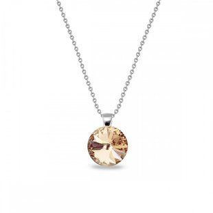 Кулон з ланцюжком з срібла 925 проби з Шовк Цитрином Swarovski (N112212SL), Цитрин, Swarovski
