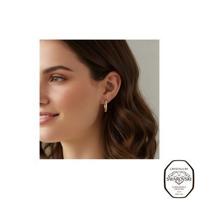 Сережки зі сталі з Фіанітами Swarovski (SGK002C-M), Фіаніт, Swarovski