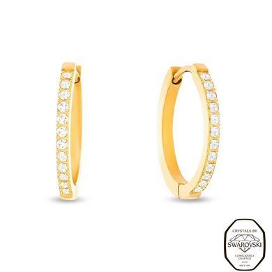 Сережки зі сталі з Фіанітами Swarovski (SGK002C-M), Фіаніт, Swarovski