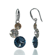925 Sterling Silver Earrings with Crystals of Swarovski (KW11223N), Sapphire, Golden Shadow, Swarovski