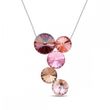 925 Sterling Silver Pendant with Chain with Crystals of Swarovski (NK1122R), Golden Shadow, Light Rose, Swarovski