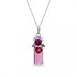 925 Sterling Silver Pendant with Chain with Amethyst Crystals of Swarovski (NP6696LSH)