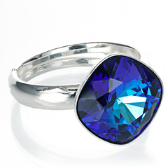 Silver ring. Bermuda Tanzanite Swarovski. Article 62610-BB, Bermuda Blue, Swarovski, Adjustable