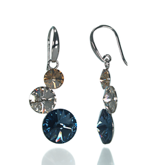 Silver earrings. The Swarovski Montana sapphire. Article 21768-M, Sapphire, Swarovski