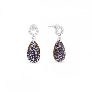 Сережки зі срібла 925 проби з кристалами Swarovski (KCK610616BP), Олександрит, Swarovski