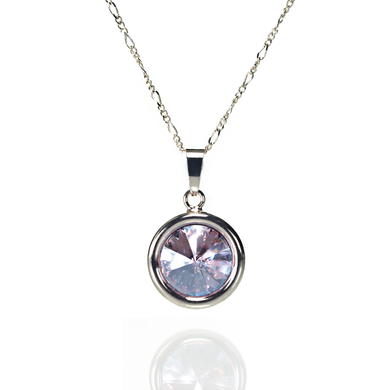 Silver pendant with chain. Swarovski Moon Amethyst. Article 61266-VMO, Vitrail Medium, Swarovski