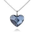925 Sterling Silver Pendant with Chain with Denim Blue Crystal of Swarovski (N2808DB)