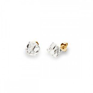 Серьги гвоздики с серебра 925 пробы с Фианитами Swarovski (KG48416C), Фианит, Swarovski