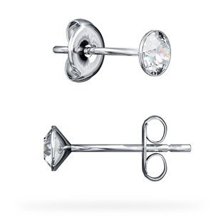 925 Sterling Silver Studs with Crystals of Swarovski (K1088PP31C), Crystal, Swarovski