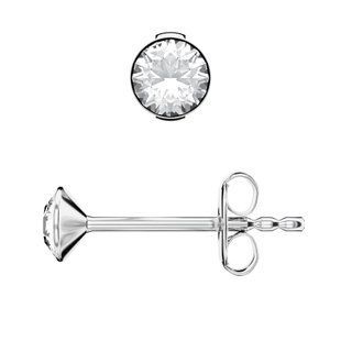 Серьги гвоздики с серебра 925 пробы с Фианитами Swarovski (K1088PP31C), Фианит, Swarovski