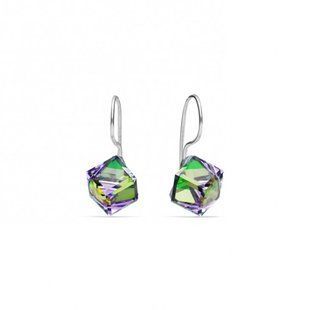 Серьги с серебра 925 пробы с Султанитами Swarovski (KW48418VM), Султанит, Swarovski