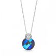925 Sterling Silver Pendant with Chain with Bermuda Blue Crystal of Swarovski (NC662118BB)