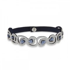 Alcantara Bracelet with Denim Blue Crystals of Swarovski (BZ2808H3PBDB), Sapphire, Swarovski