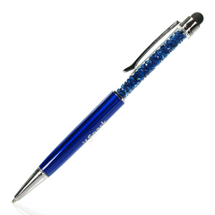 Ручка шариковая Чорная Синий корпус с Сапфирами Swarovski (BALLPEN.BLUE), Сапфир, Swarovski