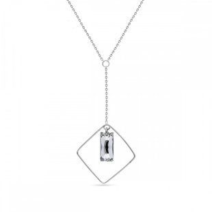 Кулон с цепочкой с серебра 925 пробы с Фианитом Swarovski (NSQ646513C), Фианит, Swarovski