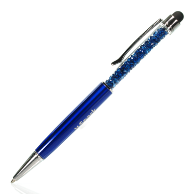 Ballpoint pen Black Blue case with Sapphires of Swarovski (BALLPEN.BLUE), Sapphire, Swarovski