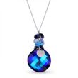 925 Sterling Silver Pendant with Chain with Bermuda Blue Crystal of Swarovski (NP6621BB)