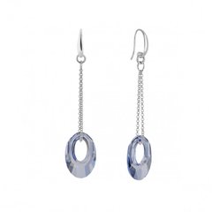 925 Sterling Silver Earrings with Blue Shade Crystals of Swarovski (KW6040BLS), Sapphire, Swarovski