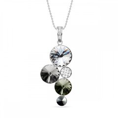 925 Sterling Silver Pendant with Chain with Crystals of Swarovski (N1122C1CSN1), Silver Night, Jet, Crystal, Swarovski