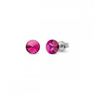 Серьги гвоздики с серебра 925 пробы с Фуксия Шпинель Swarovski (K1122SS29F), Шпинель, Swarovski