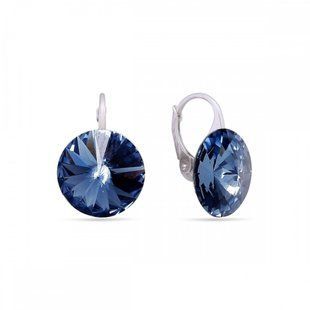 Сережки з срібла 925 проби з Монтана Сапфірами Swarovski (KA112214M), Сапфір, Swarovski