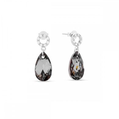 925 Sterling Silver Earrings with Silver Night crystals of Swarovski (KCK610616SN), Silver Night, Swarovski